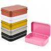 LJY 6 Pezzi 6 Colori Scatole di Latta Rettangolari con Coperchio a Cerniera (9,5x6x2,2cm) - Mini Tin Box in Metallo per Organizzazione Minuteria, Contenitori Piccoli per Fai-da-Te e Stash Box Vuote