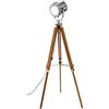 Nautical Replica Hub Lampada da terra treppiede industriale con treppiede in legno teak per soggiorno camera da letto Decor Spotlight