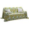 SaRani Telo Arredo Copritutto in Cotone, Copridivano e Copriletto, Fantasia Stile Mediterraneo (Limoni Fioriti, 160 x 270 cm)