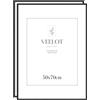 Veelot® 2x Cornici per Foto 50x70 cm,in Alluminio Metallo Nero,con Passepartout 40x50 cm. Ideali per certificati e diplomi di grandi dimensioni. Solo montaggio a parete.