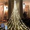 Micacorn Luci Stringa Solare, Luci di decorazione di Natale 2M×9 Striscia 8 Modalità 198 LED Cascata di Luci Fatate Impermeabili Luci Decorative Stringa per Esterni Interni Natale Giardino