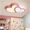 Lfoute Lampadario LED Plafoniera Cuore Moderna Lampada Per Bambini Lampada Da Camera Da Letto Per Ragazzi Ragazze Dimmerabile Con Telecomando Acrilico Soggiorno Sala Da Pranzo Lampada Da Soffitto,Rosa