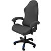 OQHAIR ergonomico Coprisedia da gaming Jacquard elasticizzato Rivestimento per sedia da gioco Antiscivolo antipolvere con 2 coperture per braccioli con cerniera -grigio scuro