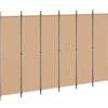 vidaXL Divisore per Stanza a 6 Pannelli Beige 300 x 200 cm Tessuto, Soggiorno, Paravento rettangolare moderno, Divider privacy, Tessuto, Decorazione interna