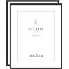 Veelot® 2x Cornici per Foto 40x50 cm,in Alluminio Metallo Nero,con Passepartout 30x40 cm. Ideali per certificati e diplomi di grandi dimensioni. Solo montaggio a parete.