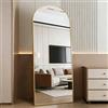 LLODERY Specchio intero 180 x 80 cm, specchio da parete grande, infrangibile, da appendere o appoggiato alla parete, telaio in lega di alluminio, vetro temperato, oro