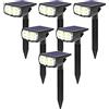 GOLUMUP Luci Solari da Esterno 36 LED, Impermeabile IP67, Bianco Freddo | Faretti Solari a Led da Esterno 860 Lumen, 2 Modalità, Batteria 30000h Per Giardino, Cortile, Sentiero, Piscina