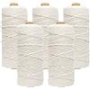 ZEONHEI 5 rotoli di filato macramè, 3 mm x 100 m, bianco naturale, filo di cotone macramè, per fai da te, vaso da appendere