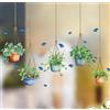 WandSticker4U®- Adesivi per finestre PIANTE in VASI decorativi (120x86 cm) I Decorazioni vetrofanie per finestre piante cucina camera soggiorno bagno pellicola vetri primavera estate (senza colla)