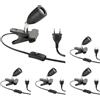 ledscom.de 5x lampada a pinza LIK, interruttore, nero opaco, 1x E27 max. 60W