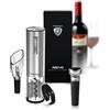 Prestigio Cavatappi Elettrico di Alta Qualità con Batteria Set da Vino con Tagliacapsule Tappo per Vino e Decanter in Confezione Regalo di Alta Qualità (Nemi - Silver)