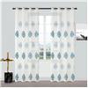 Generico Tende Damascate da interno coppia 280x140 cm occhielli 4 cm coprenza media per balcone o finestra per ambienti moderni o classici tessuto leggero decorativo (Azzurro)
