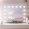SONNI Hollywood Specchio da Trucco 80 x 60 cm, con Supporto per Cellulare e Ricarica USB, 14 LED, 3 Temperature di Colore e Ingrandimento 10x