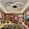 WERSVG L100cm Moderna plafoniera LED soffitto soggiorno Nero 6 anelli plafoniera 95W Dimmerabile 3500K-6500K Con telecomando corridoio lampada soffitto, per soggiorno camera da letto cucina sala da pranzo