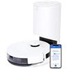 ECOVACS ROBOTICS DEEBOT N8 PRO+ robot aspirapolvere con stazione di aspirazione + funzione di pulizia, 2600 PA, rilevamento ostacoli 3D, robot aspirapolvere con funzione laser, Alexa, bianco