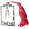 Ingrosso e Risparmio Bomboniere Laurea Medicina 12PZ Ciondolo Zama Medaglietta Rettangolare con Simbolo Siringa e Termometro Scritta Laurea Medicina Maschio Femmina con Nappina Rossa