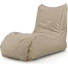 Bepouf - Poltrona Chaise Longue in Poliestere con Imbottitura in Palline di Polistirolo, Poltrona Adatta per Camera, Salotto e Esterni - Dimensione 110x80, Colore Beige