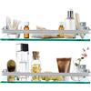 Skelang 2 pezzi Mensola da bagno, mensola doccia angolare verre 38,5 × 11,5 cm, porta shampoo doccia con barra per bagno, cucina