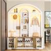 Terahanda Armadio multifunzionale/armadio da ingresso con scarpiere, ripiani e ganci .Armadio guardaroba: un guardaroba in robusto MDF dal design moderno e con pratici spazi contenitivi. (bianco)