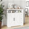 QMTXBYJ Mobiletto portaoggetti in legno, credenza 100 cm con 2 ante e 3 cassetti, ripiani regolabili, credenza sala da pranzo, armadio da cucina per soggiorno, 100 x 40 x 105 cm