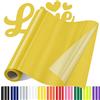 Sgooyir Vinile Termoadesivo per Tessuti, Vinile Adesivo per T-Shirt Giallo Scuro