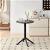 buybyroom Moderno tavolo da pranzo rotondo, tavolo da balcone, semplice piccolo tavolo per cucina, sala da pranzo, balconi e giardini, diametro 60 cm, nero