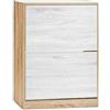 INTRECCI Scarpiera in Rovere 2 Ante - Design Salvaspazio Profondità 24cm - Mobile Porta Scarpe in Legno, Capacità 12 Paia - Facile da Montare, Ideale per Ingresso e Corridoio - Colore: Natural/Bianco