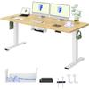 FLEXISPOT Scrivania Regolabile in Altezza 180x80 cm, Piano in Bambù Massello 25 mm, 2 Motori, Display con 4 Memorie, Gestione Cavi