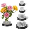 ZestEcho Supporto rotondo per composizioni floreali, 4 pezzi Kenzan in acciaio inox rana di fiori con base antiscivolo per Ikebana, ideale per decorazione della casa, salone, tè fiorista giardino