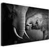DECLINA Quadro decorativo L'Elefante e sua Madre - Animale africano Atmosfera Nature - Stampa HD su tela - Made in France - 80x50 cm