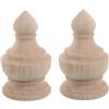 JEWEDECO Terminali Decorativi in Legno Massello Intagliato 6x10 Cm, Coppia di Pinnacoli per Scale e Recinzioni, Copri Palo per Mobili e Colonne Interne, Accessori per Arredamento Casa