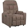 POLTRONE ITALIA Patty 1 Detraibile 19% Poltrona Relax Alzapersona, reclinazione combinata schienale pediera Kit 4 ruote Marrone