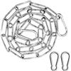 QOOSIKICC 2 Rotoli Catena Acciaio Inox, Catenella in Metallo, 3 mm x 1 m Catena in Acciaio Inossidabile, Catenelle di Sicurezza per Cancelli, recinzioni, porte, biciclette, con 4 lucchetti di sicurezza