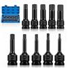 Zllzpzd Set di 10 chiavi a bussola con punte da 1/2 per dadi e dadi esagonali - incl. set di chiavi a brugola da 5 mm + 6 mm + 7 mm + 8 mm + 10 mm + 12 mm + 14 mm + 16 mm + 17 mm + 19 mm