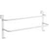 EMKE Portasciugamani doppio, portasciugamani da bagno sopra la porta da appendere con ganci, in acciaio inox con ampio spazio per cucina, WC, hotel, doccia, termosifone, bianco