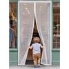 YXRS Zanzariera Magnetica 193 x 266 cm Installazione Senza Fori Facile da Installare Zanzariera per Porte Del Balcone Chiusura Automatica per Legno, Ferro, Porte in Alluminio, Bianco