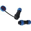 TKSTAR 230 V, 12 V, IP68, 13 mm, 2,3 poli, 2 pin, spina rotonda a 3 pin, connettore con coperchio, connettore impermeabile, per giardino, barca, auto (3 pin)