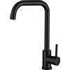 VALAZ Rubinetti da cucina Lavello Nero Opaco Alta Pressione Beccuccio a C | Rubinetto monocomando Risparmio d'acqua | Installazione facile e veloce | Ottone, Elegante, Acciaio Inossidabile, Serie