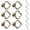 BE-TOOL 6 maniglie per cassetti in bronzo, solide manopole per cassetti con viti, anello a goccia a forma di fiore, in lega di zinco, per armadietti da cucina, bagno, armadio