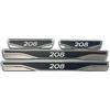 mabi automotive parts Per Peugeot 208 Chrome & Carbon Battitacco Antigraffio In Acciaio Inox
