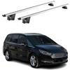OMAC Barre Portatutto Alluminio TÜV geprüft per Ford Galaxy III 2015-2023 - per Rail Tetto Integrati - T Nut - Max 100 kg - 2 Schlösser Argento