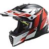 LS2, Casco cross moto Fast evo mini strike black white red, YS