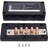 Qqmora Blocco Distribuzione Alimentazione Barra Collettrice Batteria Marina Heavy Duty 5 Vie M8 X 5 300A DC48V per Veicoli Barche Terminale in (Nero: connessione negativa)