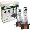 Sirius Coppia Lampadine LED H15 per Luci Diurne DRL e Abbaglianti 12V 6500K - Kit con Ventola di Raffreddamento Integrata - Compatibile, Non Originale
