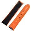 dayeer Cinturino in gomma di nylon per Omega x Swatch uomini deployante fibbia cinturino orologio accessori silicone braccialetto catena, Fascia arancione., 20mm