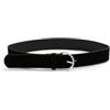 PIECES Cintura in Pelle Scamosciata Pcpira, Nero/Dettaglio: Argento, 80 cm Donna