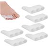 PLABBDPL 6 Pezzi Separatore Dita Piede, Separatori Mignolo Piede, Distanziatori Dita Piedi Silicone, Proteggi Dita Piede, Separatore Mignolo a Tre Fori per Sollievo Piedi Pressione Dolore