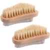 BATHVEVE Spazzola Piedi in Pietra Pomice Manico in Legno 2 Pezzi, Esfoliante Piedi Multifunzionale per Rimuovere Pelle Morta, Strumento per Pedicure e Pulizia Unghie