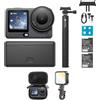 DJI Osmo Action 6 Combo Potenziato, action cam con sensore quadrato da 1/1,1″, fotocamera 4K apertura variabile da f/2,0 a f/4,0, autonomia estesa (Case + Screen Protector + Fill Light)