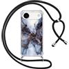 Yoedge Cover con Cordino per iPhone Air/iPhone 17 Air 6,5, Custodia Trasparente Aesthetic Disegni Marble, Donne Ragazze Morbido TPU Silicone + PC Protettiva Case con Collana Tracolla Laccio Collo, 02